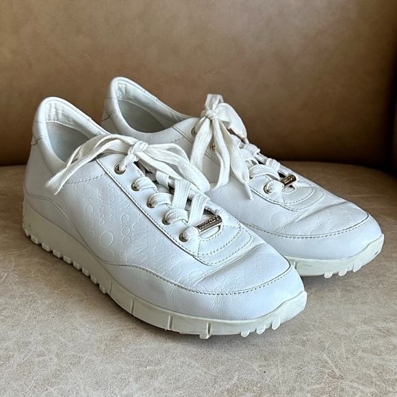 Jimmy Choo Shoes - Jimmy Choo Monza Women's White Leather Sneakers EU Size 38/US Size 8